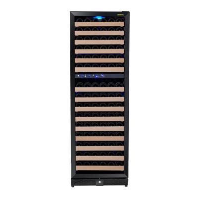 China Shen Zhen Dual Zone Front Ventilation Integrated LG Sliding Ball Bearing Racks Wine Cooler Refrigerator for sale