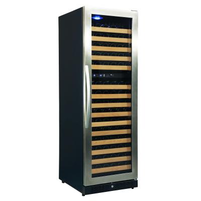 China 155 Car Bottles Cooler Double Zone Wine Fridge With Compressor Cooling System for sale