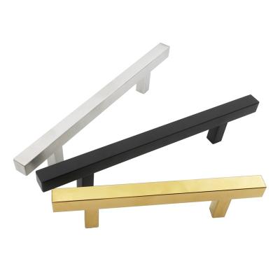 China Industrial Black Cabinet Handle Square Stainless Steel Cupboard Wardrobe Cabinet Pull Handle for sale