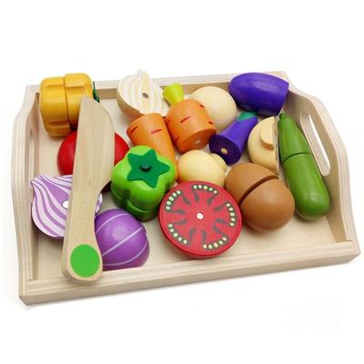 China Water Paint 1.94in Wooden Fruit Cutting Set Kitchen Role Play for sale