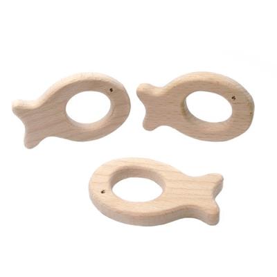 China Beech Handmade 55mm Wooden Teething Toy Natural Wood Teethers Necklace for sale