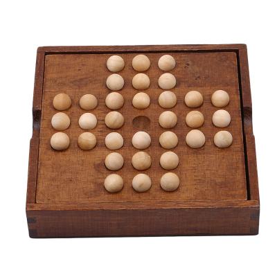 China Solitaire 3.1cm Wooden Chess Pieces Board Set Diamond for sale