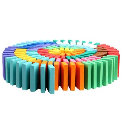 China Rainbow Colored Dominoes For Toppling Professor Puzzle Domino Rally for sale