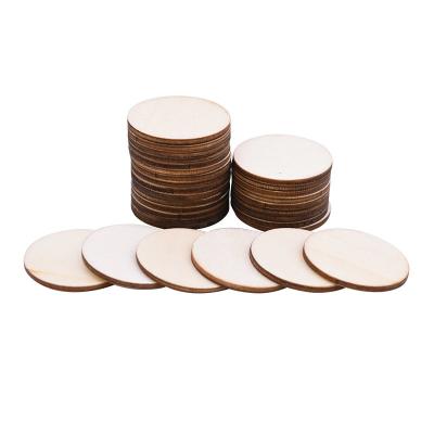 China Blank Painting 10cm Unfinished Wood Crafts Pine Wood Discs for sale