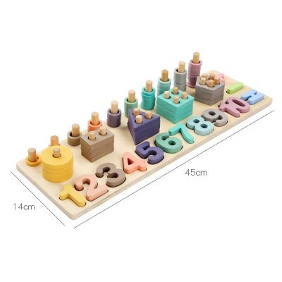 China Geometric 14cm Wooden Math Toy Montessori Math Blocks Preschool Teaching for sale