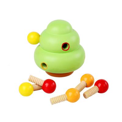 China Early Childhood Development Nut Tree Disassembly Screw Wooden Toy ISO9001 for sale