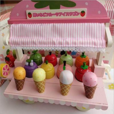 China Children'S Wooden Simulation Ice Cream Cone Machine for sale