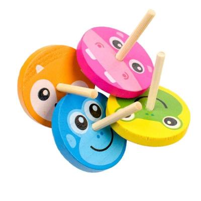 China Kids Rainbow Wooden Gyro Toy Wheel For Stress Relieving for sale