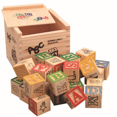 China 27pcs Wooden Alphabet Blocks Letter Blocks Printed With Number for sale