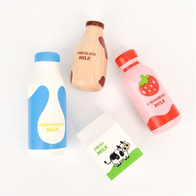 China Wooden Milk Set Kitchen For Girl Boy Montessori Educational Food Toys for sale