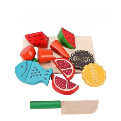 China Simulation Wooden Cutting Fruit Vegetable Set For Kitchen for sale