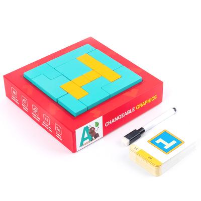 China Kids Wooden Toys Pattern Jigsaw Puzzle Creativity Tangram Montessori for sale