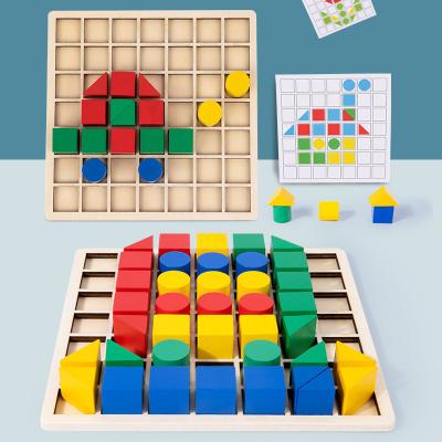 China Creative Wooden Block Puzzle Montessori Teaching Children'S Early Educational for sale