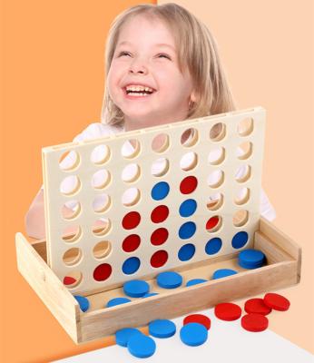 China Educational Kids Line Up Row Board Puzzle Toy Wooden Foldable for sale