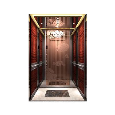 China Split Door Home Villa Elevator 1m To 1.75m/S Mirror Stainless Steel Platform Lift Gearless for sale