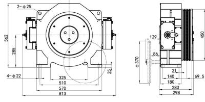 China Dia.450mm Elevator Traction  Elevator System Part Lifting Load 630 - 825Kg for sale