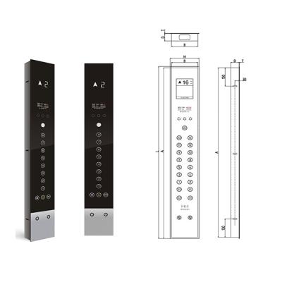 China 6.4 Inches White Light Segment Display Black Glass Sandblasted Stainless Steel Elevator Lift Cop Panel for sale