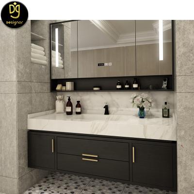 China Modern Solid Wood Vanity and DG Small Cabinets Set Modern Sink Cabinet Hotel Residence Bathroom Commercial Vanities for sale