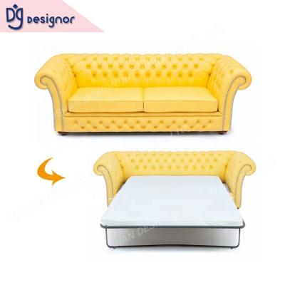 China Modern Bright Yellow Colorful Functional French Classic Sleeper Sofa Bed European From Chesterfield DG for sale