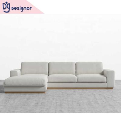 China Sectional modern furniture L shape large dg removable fabric cover living room sofa for sale