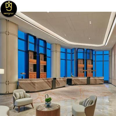 China Hotel Lobby Furniture Living Room Counter (Size)Adjustable Custom High Quality Modern White Marble Stone DG for sale