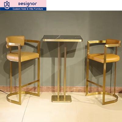 China DG201018A Purchasing Modern Luxury Home Kitchen Furniture Gold Gold Brass High Bar Set Chair Stools for sale