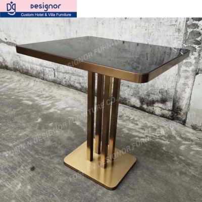 China High bar modern custom gold tables stainless steel dg modern natural marble coffee table set for sale