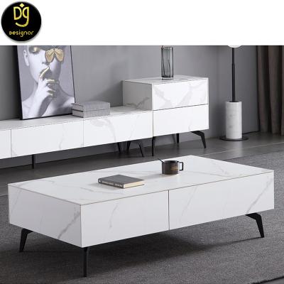 China DG Living Room Coffee Table 2020 Extendable Stainless Steel TV Stand Marbles and TV Stand Set Gold for sale