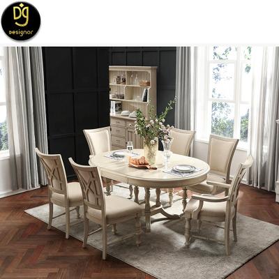 China Wooden Dining Table and Chairs (Others) from DG Modern Designs Adjustable Dining Room Furniture Round Walnut Dining Table Extendable Wood for sale