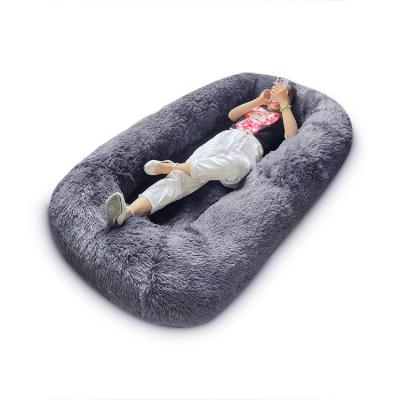 China Factory Wholesale Popular Long Plush Stocked Human Dog Bed Ultra Large Dog Bed Washable Human Dog Bed Non - Size for sale