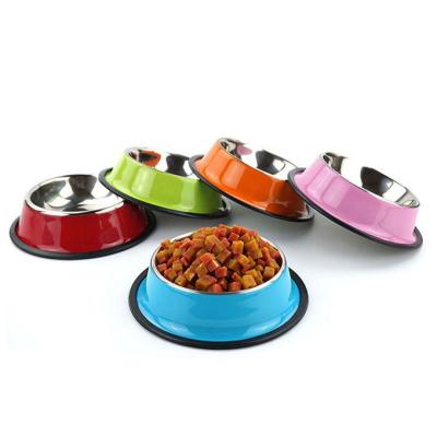 China Viable Anti-fall Stainless Steel Puppy Cats Water Feeding Container Cheap Price Non- Stainless Steel Dog Bowl for sale