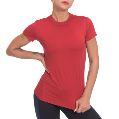 China Breathable Custom Women Slim Fitness Yoga Running Gym Quick Dry T-Shirt for sale