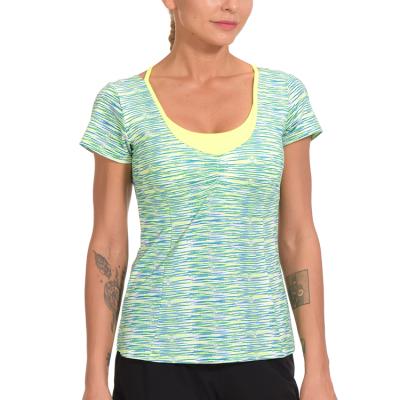 China Wholesale Breathable Sportswear Lightweight Breathable Round Neck Women Custom Made Yoga Gym T-Shirt for sale