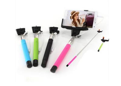 China Cable Android / iOS Cell Phone Selfie Stick Monopod With Foldable Holder for sale