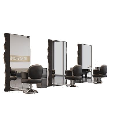 China 2022 hot strong light up mirror for salon furniture hair salon mirror for sale