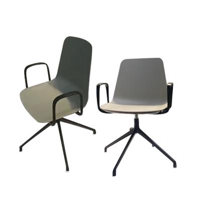 China Modern Leisure Plastic Lift Chair Staff Chair With Metal Frame for sale