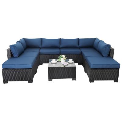 China 2022 Sectional Suite Woven Lounge Furniture Weather Resistant Hot Selling Garden Sofas Eco-Friendly\UV Resistant\Water Proof\Outdoor Rattan Patio Furniture Set for sale