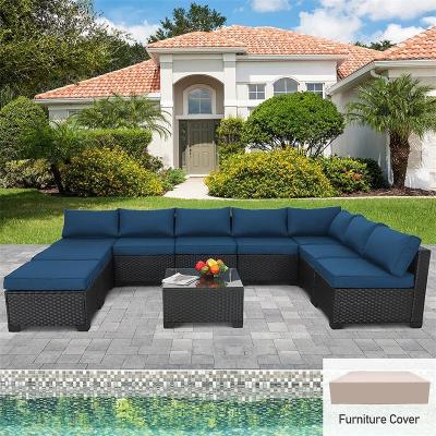 China 2022 Sectional Suite Woven Lounge Furniture Weather Resistant Hot Selling Garden Sofas Eco-Friendly\UV Resistant\Water Proof\Outdoor Rattan Patio Furniture Set for sale