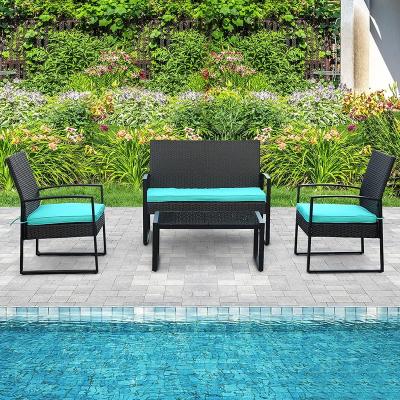 China Modern Hot-selling Factory Customize Outdoor Furniture Garden Rattan Wicker Sofa Sets for sale