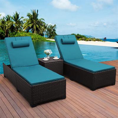 China Eco-friendly\UV Resistant\Water Proof\High Quality All Weather Furniture Sun Resistant Outdoor Sofa 3 Pcs Weather With Coffee Table Outdoor Rattan Lounge Set With Table for sale