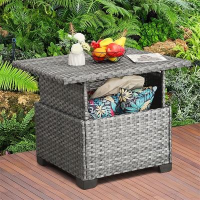 China Eco-friendly\UV Resistant\Water Proof\Waterproof Outdoor Furniture Garden Table Weather Resistant New Design With Storage for sale