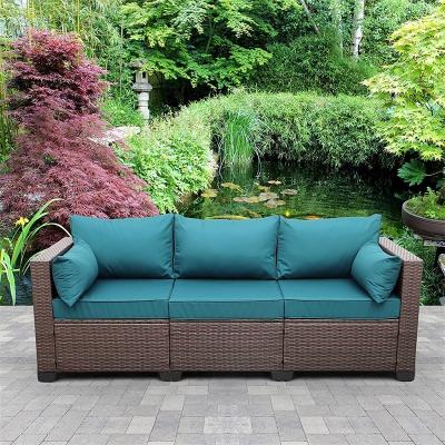 China Eco-friendly\UV Resistant\Water Proof\Weather Resistant Top Selling Outdoor Furniture Garden Sofa Set Rattan Lounge Patio Furniture Sofa Set With Furniture Cover for sale