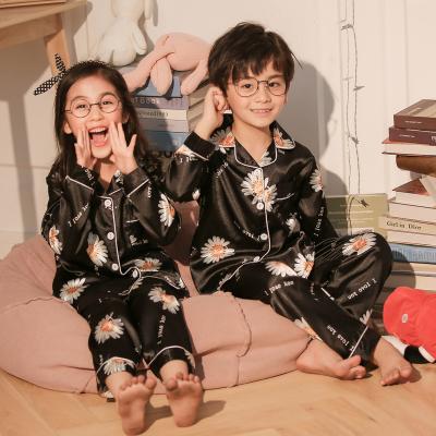 China Wholesalers Custom Breathable Long Sleeves Breathable Childrens Silk Pajamas Summer for sale