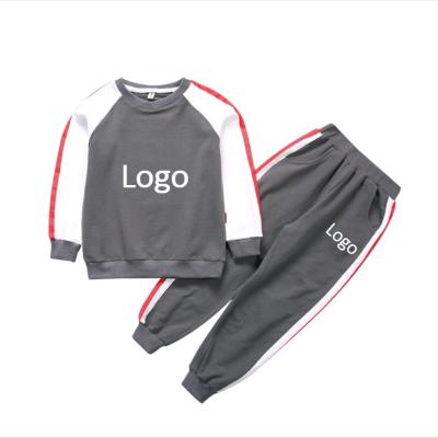 China Casual Custom Logo Boy Clothing Sets Fashion Patchwork Casual Sports Sets Cotton Fabric Boys Autumn Children Clothing for sale