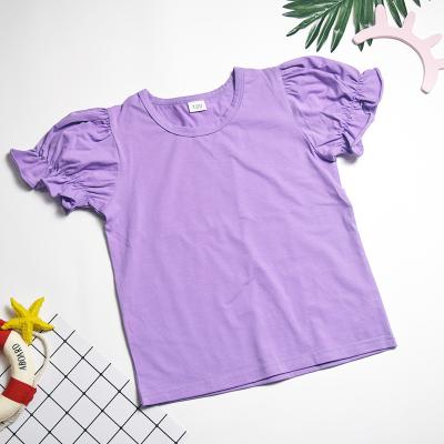 China Breathable Simple Color Kids Clothes Girl Children T Shirts Cotton for sale