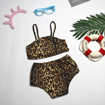 China OEM Manufacturer Leopard Print Bikini QUICK DRY Swimwear 2 Piece Bikini Set Beach Wear Cover Up For Baby Kids Girls for sale