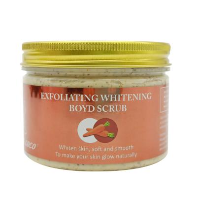 China Exfoliator the best exfoliating whitening cleanses deep with almond oil and jojoba oil body scrub 300 grams. for sale