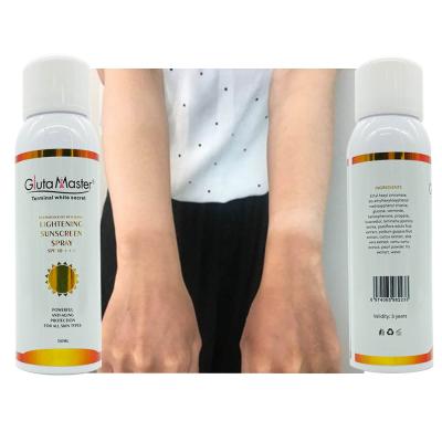 China Sunscreen Gluta Sunscreen Key Illuminating Spray Moisturizes Skin Whitening Sun Protection For Beach Sport Sunscreen Spray SPF50+++ for sale