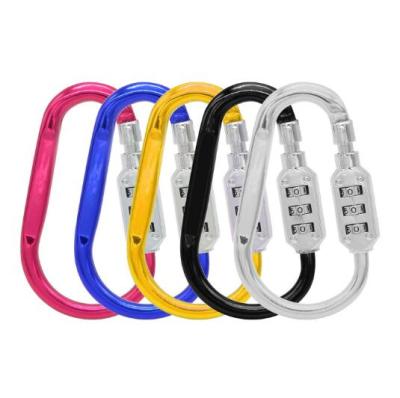 China Aluminum Alloy Outdoor Utility Traveling Bag Luggage Security Carabiner Eco-friendly Lock for sale