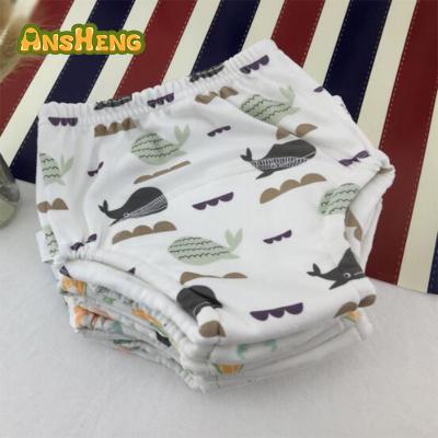 China Colorful Printed Cotton Diaper Pants 4 Layers Baby Training Pants for sale